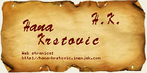 Hana Krstović vizit kartica